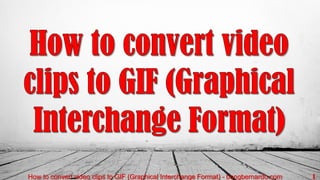 How to convert video clips to GIF (Graphical Interchange Format) - bongbernardo.com 1
 