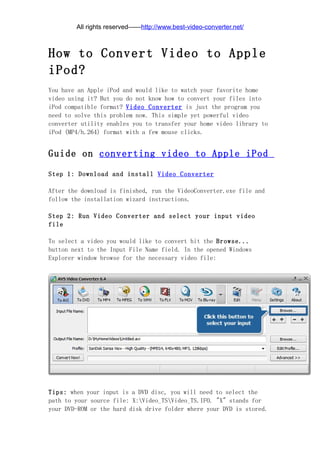 How to convert video to apple i pod