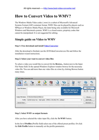 How to convert video to wmv