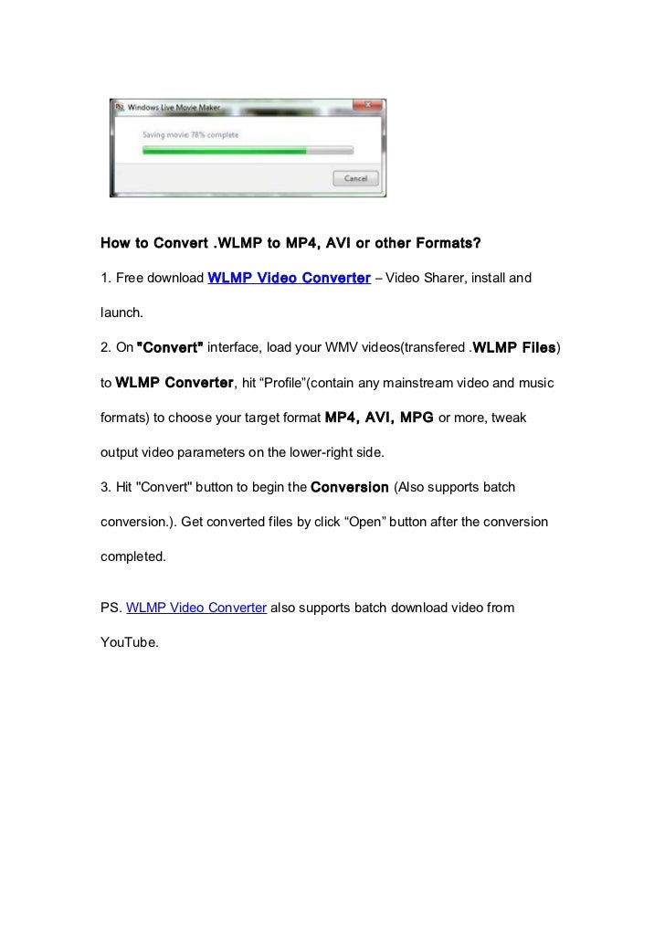 free wlmp converter to mp4