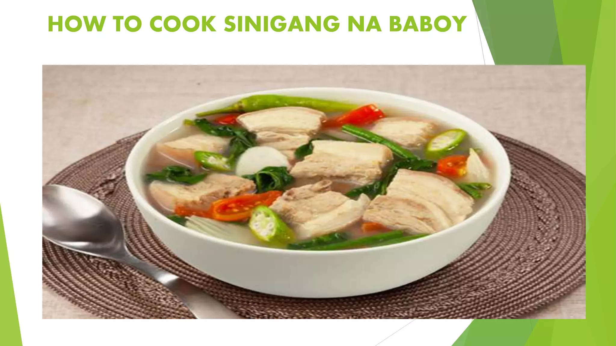 How to cook sinigang na baboy ni marce PPT