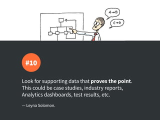 Look for supporting data that proves the point.
This could be case studies, industry reports,
Analytics dashboards, test r...