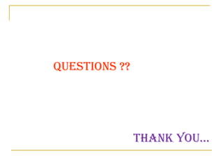 Questions ?? THANK YOU… 