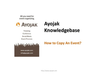 How to Copy An Event? http://www.ayojak.com 