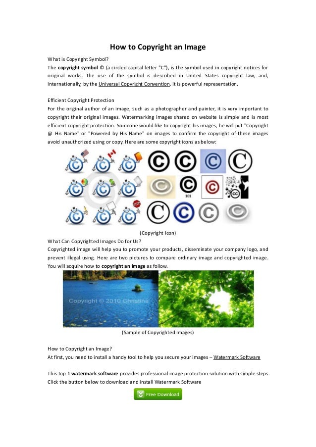 How To Copyright An Image