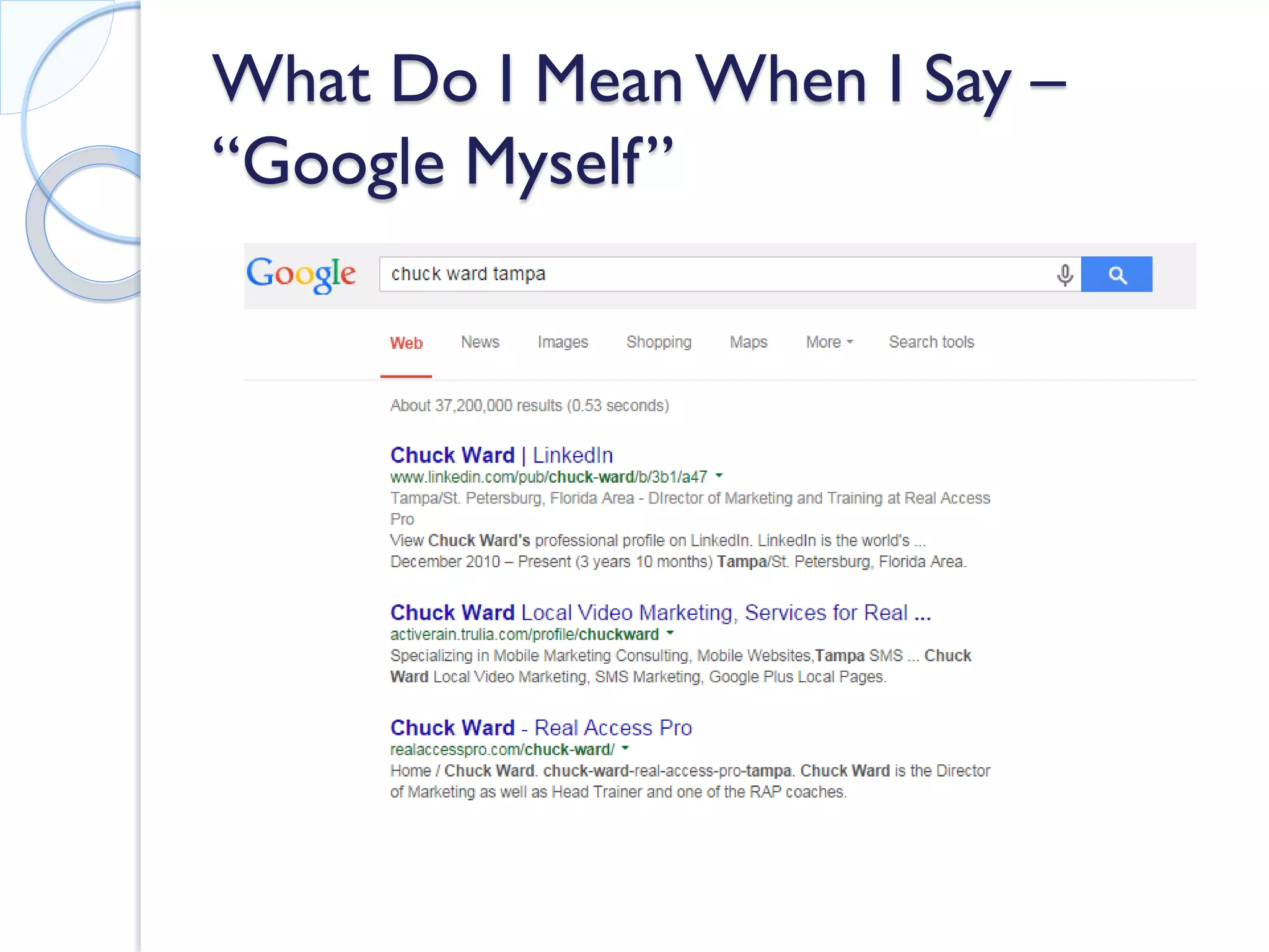 What Do I Mean When I Say – “Google Myself”  