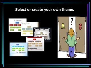 Select or create your own theme. 