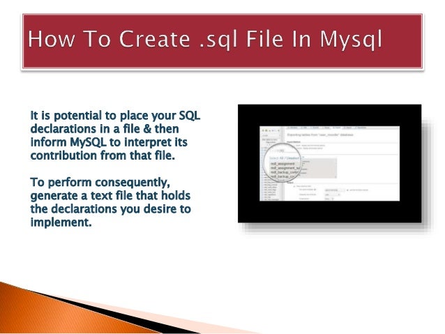 How to create .sql file in mysql