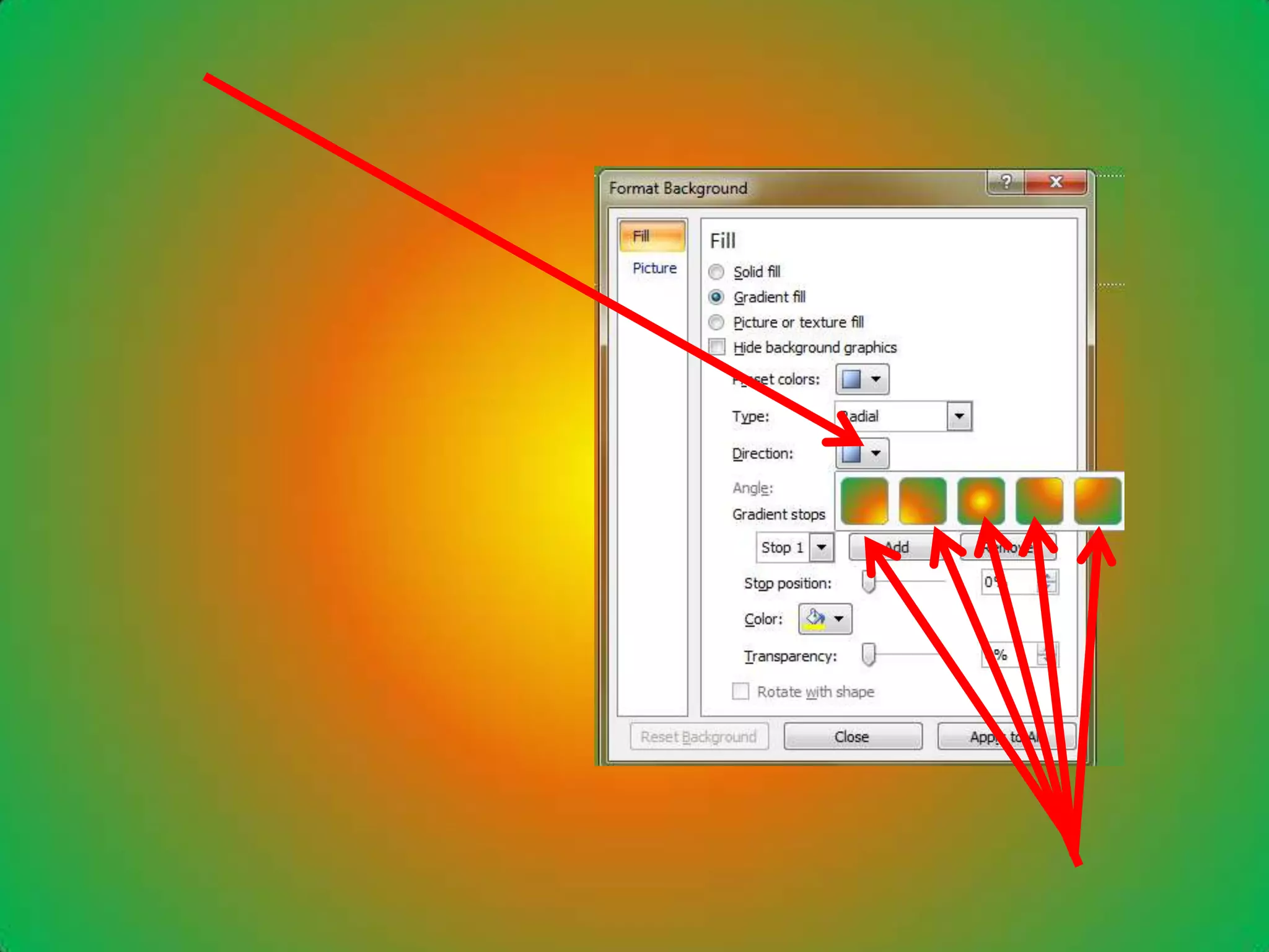 Không hài lòng với những hình nền sẵn có trong PowerPoint? Đừng lo, bạn có thể tạo nên những hình nền riêng của mình bằng Create Own Background. Điều này giúp cho bài thuyết trình của bạn trở nên độc đáo và mang phong cách của riêng bạn.