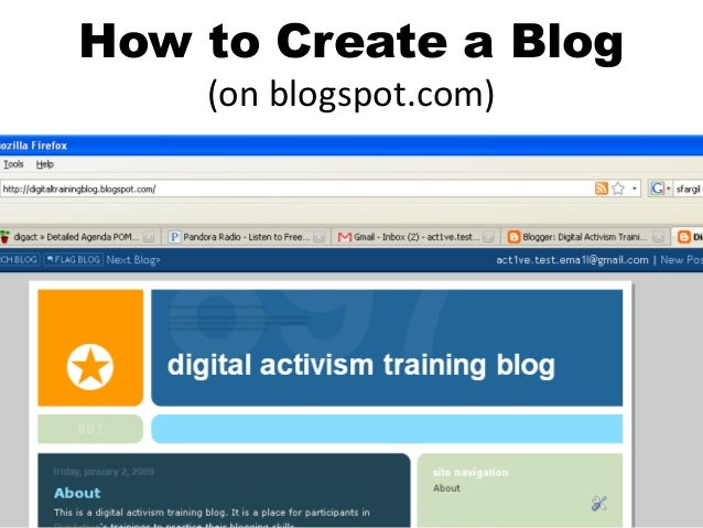 how do you create a blogspot
