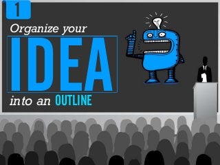 Organize your
into an OUTLINE
1
 