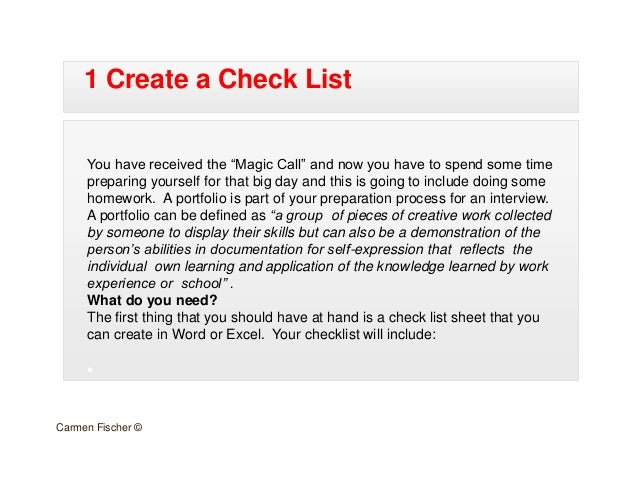 how to create a career portfolio