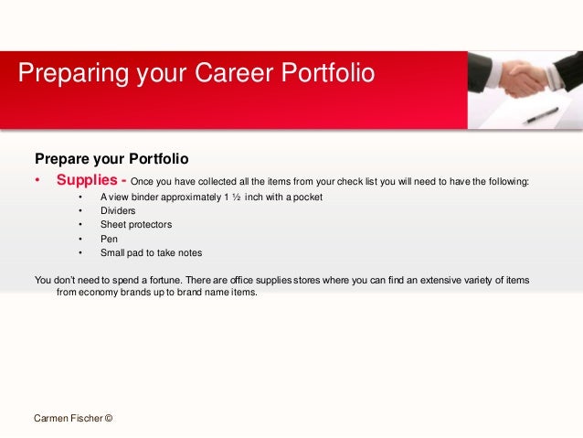 samples of career portfolios