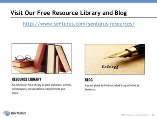 http://www.senturus.com/senturus-resources/
Visit Our Free Resource Library and Blog
©2018 Senturus, Inc. All rights reserved. 24
 