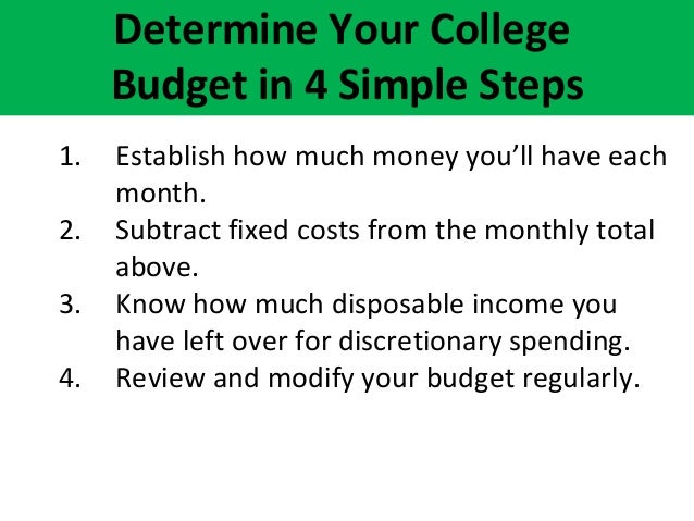 monthly college budget