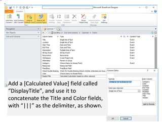 How to create a color coded calendar in share point 2010 | PPT