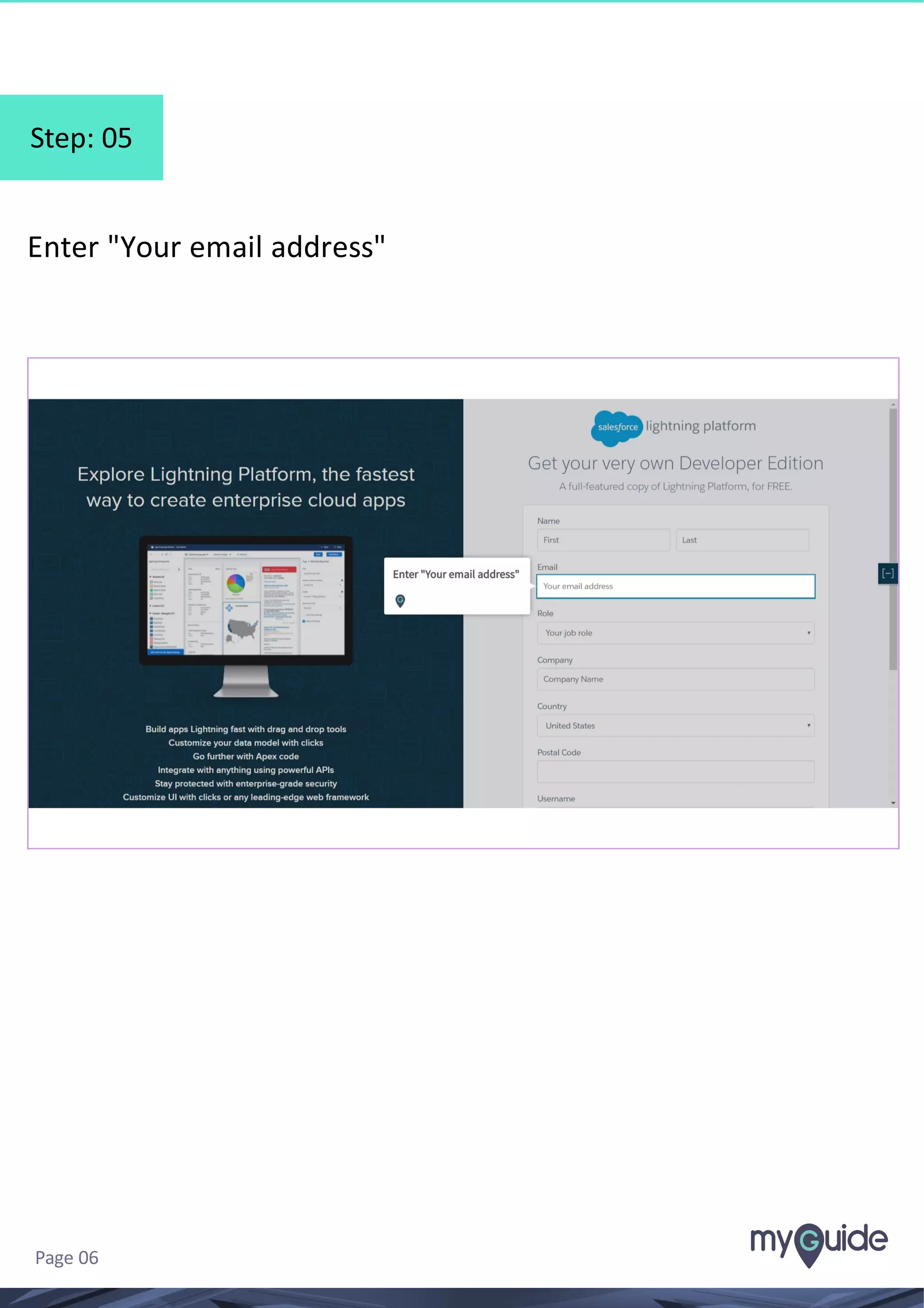 Step: 05 Enter "Your email address" Page 06