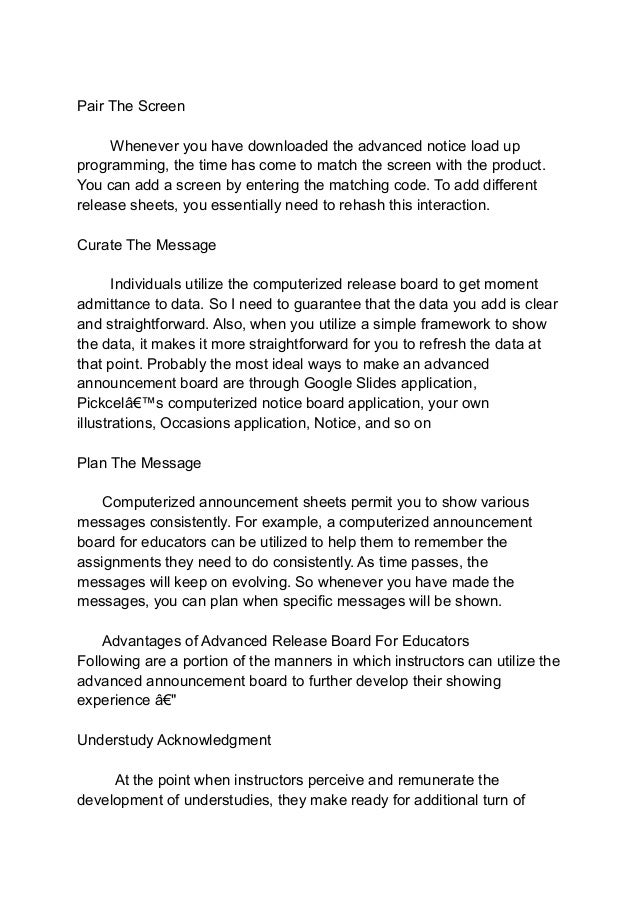 How to create a digital notice board