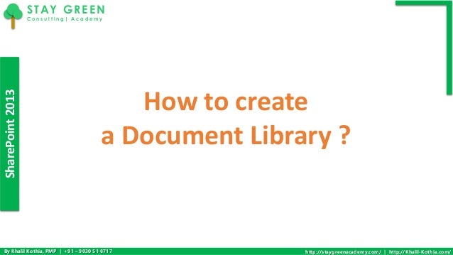 How to create a document library in SharePoint 2013 Online Training