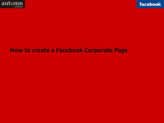 How to create a Facebook Corporate Page




                                      1
 