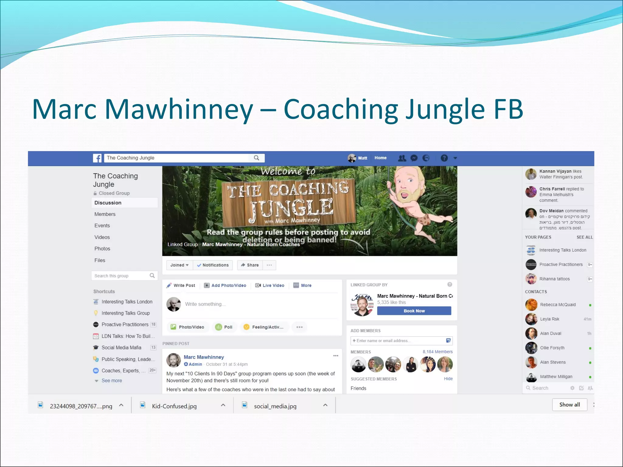 Marc Mawhinney – Coaching Jungle FB
 
 