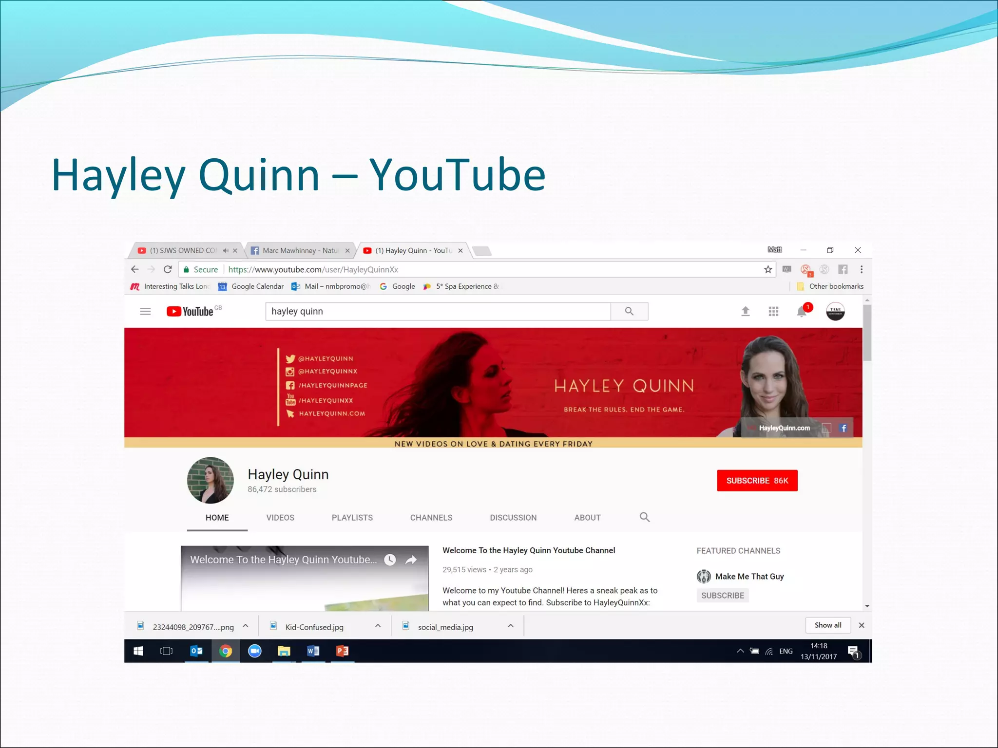 Hayley Quinn – YouTube
 
 