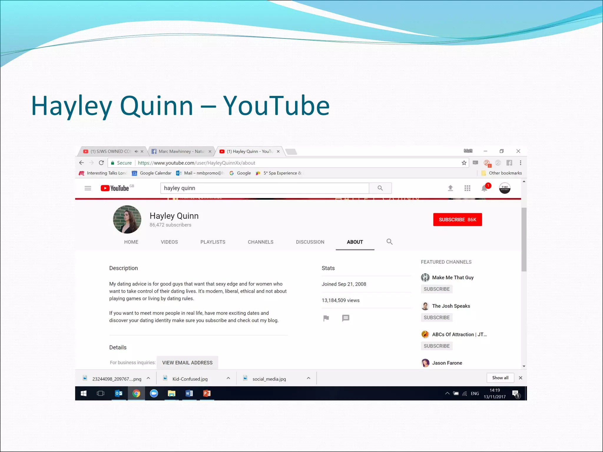 Hayley Quinn – YouTube
 
 