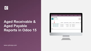 www.cybrosys.com
Aged Receivable &
Aged Payable
Reports in Odoo 15
 