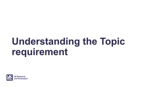 Understanding the Topic
requirement
 