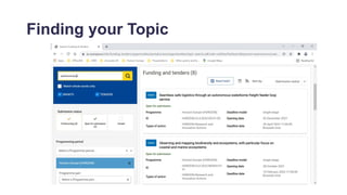 Finding your Topic
 