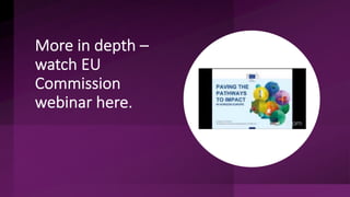 More in depth –
watch EU
Commission
webinar here.
 