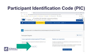 Participant Identification Code (PIC)
 