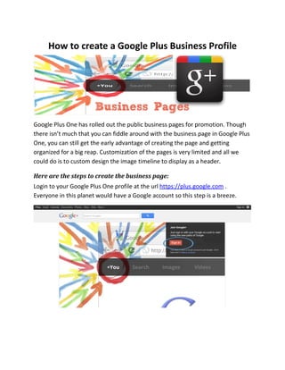 How to create a google plus business profile