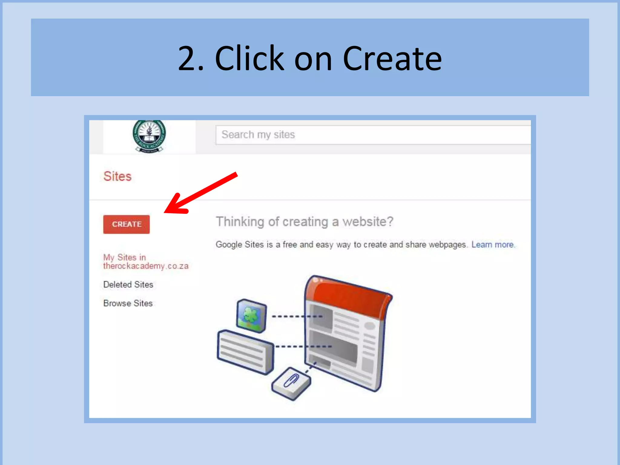 2. Click on Create
 
