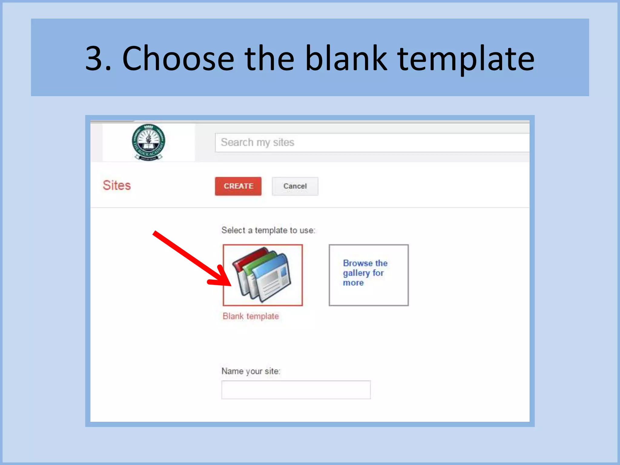 3. Choose the blank template
 
