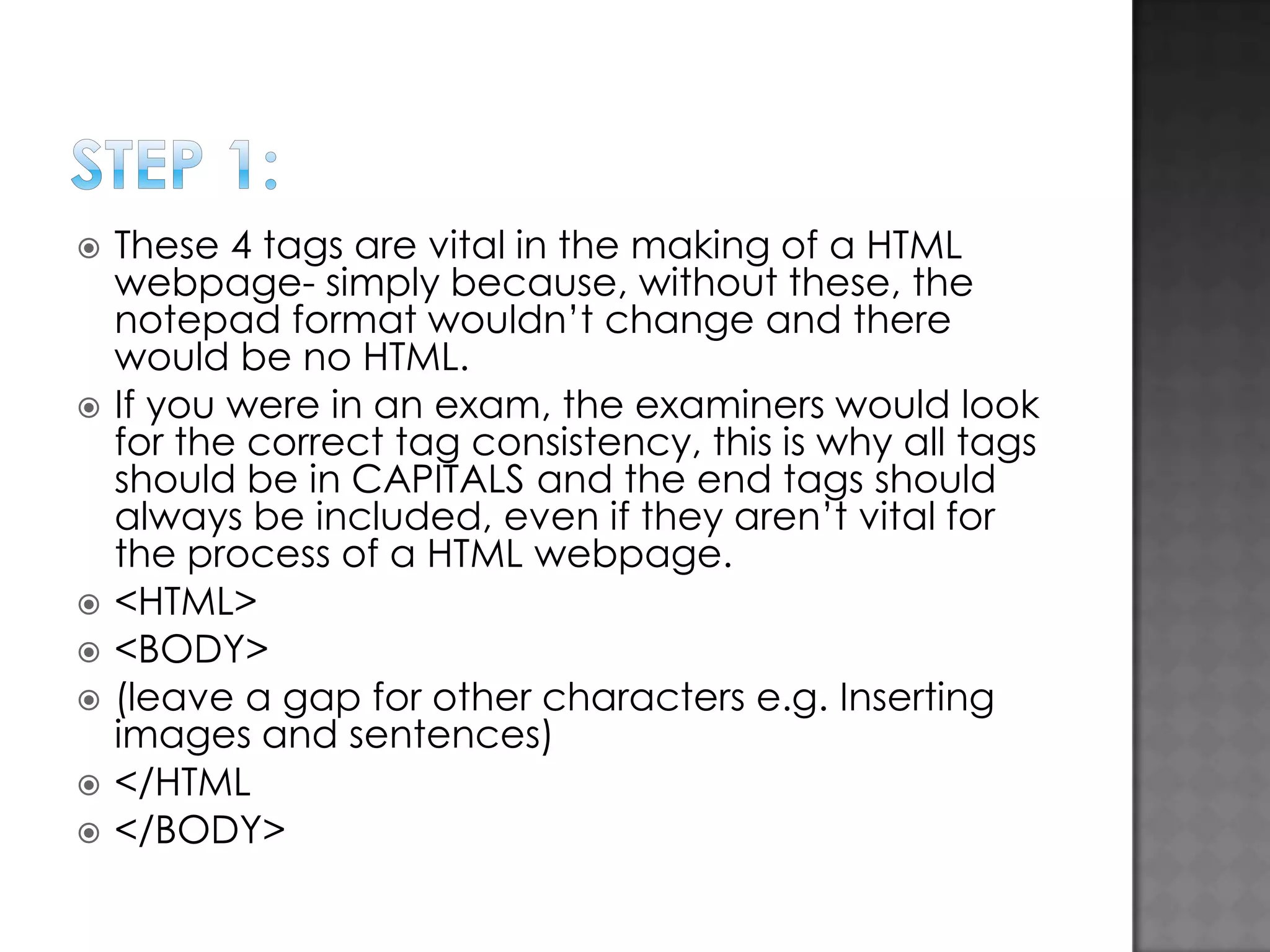 How to create a html webpage using notepad | PPT