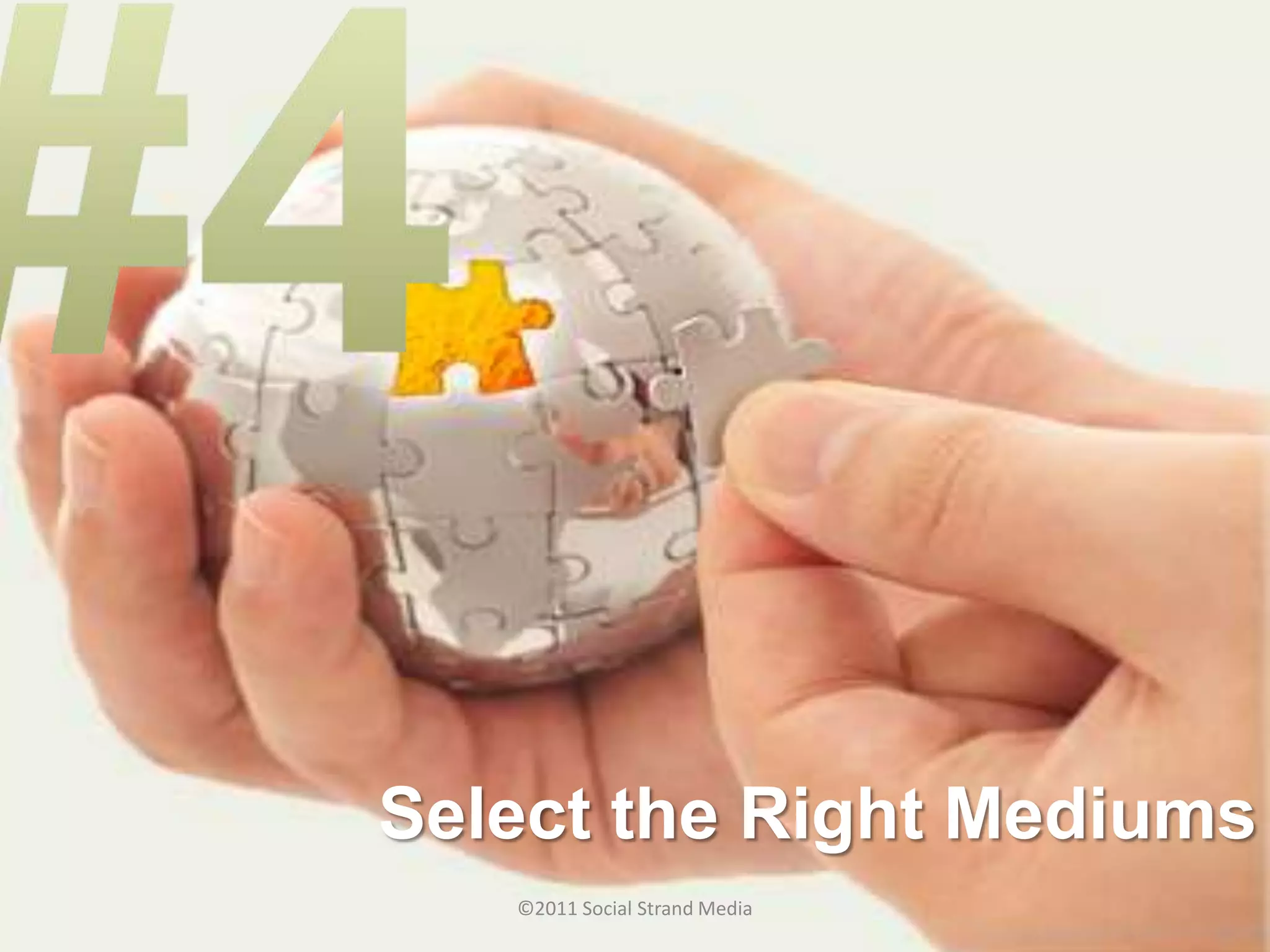 Select the Right Mediums
   ©2011 Social Strand Media
 