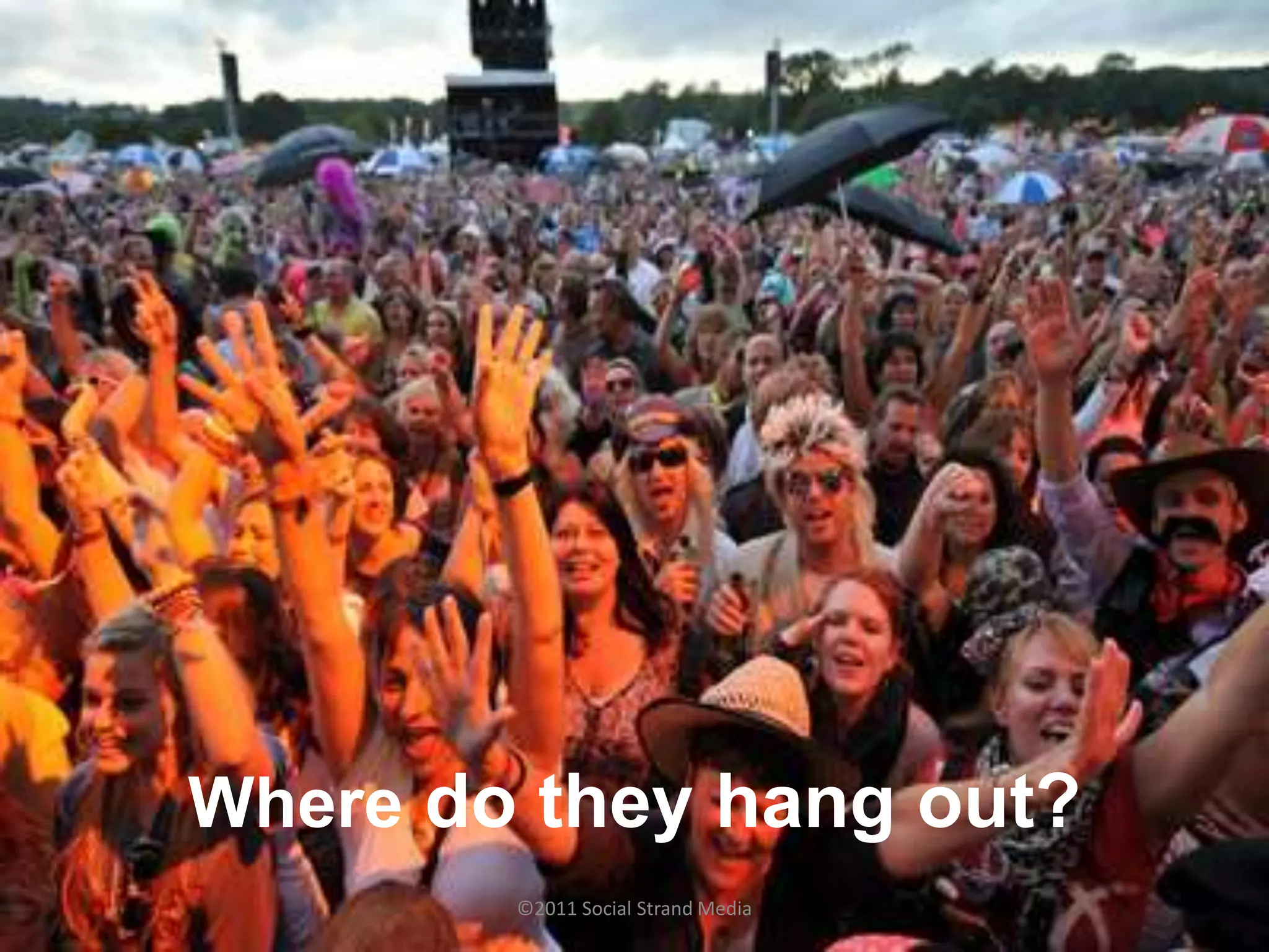 Where do they hang out?
        ©2011 Social Strand Media
 