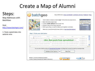 How to create a map of alumni distribution | PPTX