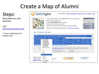 How to create a map of alumni distribution | PPTX