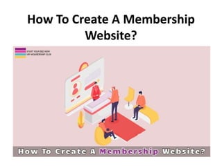 How To Create A Membership
Website?
 