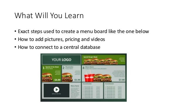 create digital menu boards using powerpoint