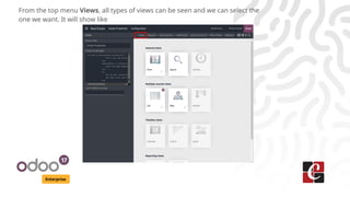 Enterprise
From the top menu Views, all types of views can be seen and we can select the
one we want. It will show like
 