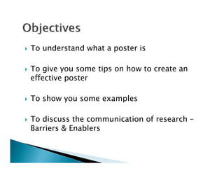 Discuss Poster How to Create an Effective Poster Presentation: Guest Lecture by Maira ...