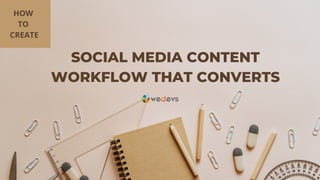 SOCIAL MEDIA CONTENT
WORKFLOW THAT CONVERTS
HOW
TO
CREATE
 