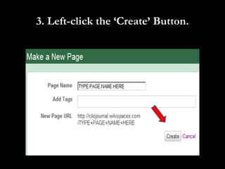 3. Left-click the ‘Create’ Button.
 