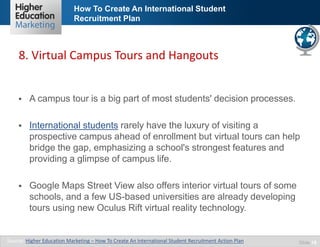 How To Create An International Student
Recruitment Plan
Slide 18
 A campus tour is a big part of most students' decision ...