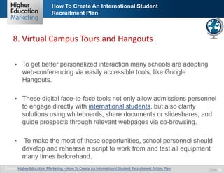 How To Create An International Student
Recruitment Plan
Slide 19
 To get better personalized interaction many schools are...