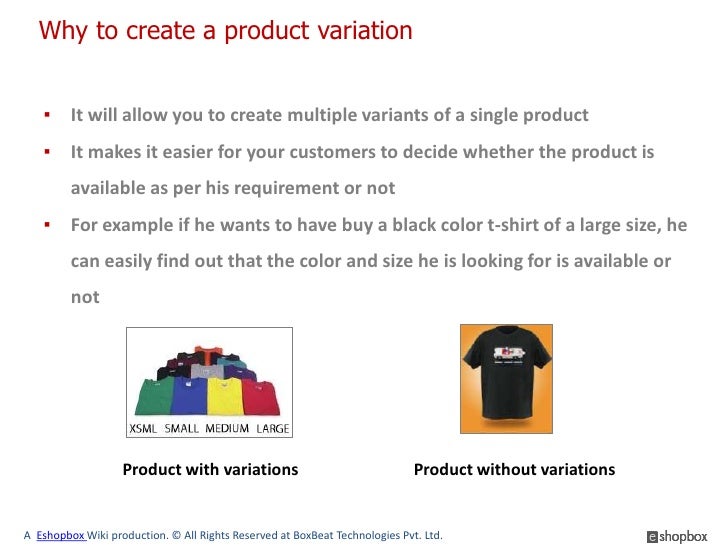 How to create a product variation
