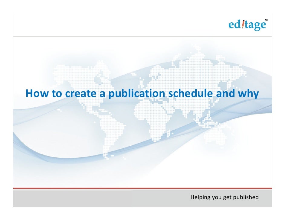 How to create a publication schedule and why